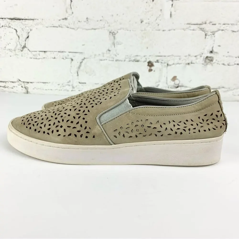 Vionic Splendid Midi Perforated Slip On Loafer Leather Lasercut Shoes 9